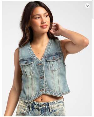 GUESS ORIGINALS Vintage Womens Denim Vest - X-LARGE VINTAGE